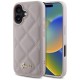Guess Quilted Metal Logo iPhone 16 Case - Pink Guess Quilted Metal Logo iPhone 16 Case - Pink