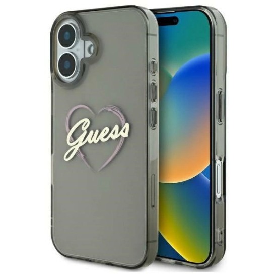 Guess IML Heart Case for iPhone 16 Plus - Black Guess IML Heart Case for iPhone 16 Plus - Black