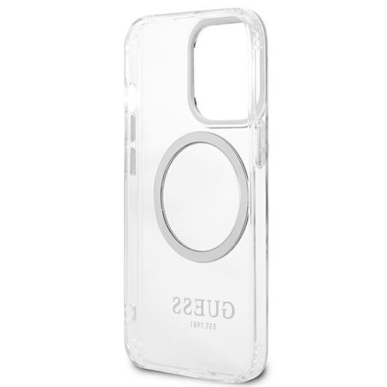 Guess Metal Outline MagSafe case for iPhone 13 Pro / iPhone 13 - silver Guess Metal Outline MagSafe case for iPhone 13 Pro / iPhone 13 - silver