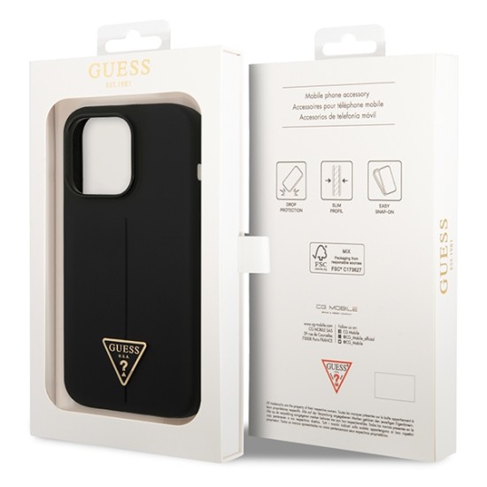 Guess GUHCP14XSLTGK iPhone 14 Pro Max 6.7" black/black hardcase Silicone Triangle Guess GUHCP14XSLTGK iPhone 14 Pro Max 6.7" black/black hardcase Silicone Triangle