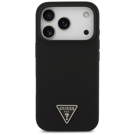 Guess Silicone Triangle Logo MagSafe Case for iPhone 17 Pro Max - Black Guess Silicone Triangle Logo MagSafe Case for iPhone 17 Pro Max - Black