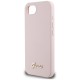 Guess Silicone Script Metal Logo MagSafe iPhone 16e Case - Pink