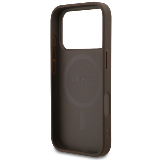 Guess 4G Ring Classic Logo MagSafe Case for iPhone 17 Pro - Brown
