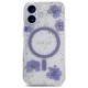 Guess Resin Flowers Glitter MagSafe case for iPhone 16 - purple