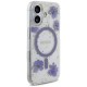 Guess Resin Flowers Glitter MagSafe case for iPhone 16 - purple