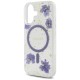 Guess Resin Flowers Glitter MagSafe case for iPhone 16 - purple