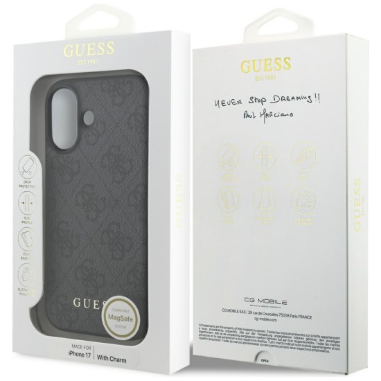 Guess 4G Charms Collection MagSafe case for iPhone 17 - black Guess 4G Charms Collection MagSafe case for iPhone 17 - black