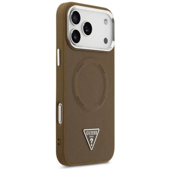 Guess Triangle Logo MagSafe case for iPhone 17 Pro - brown