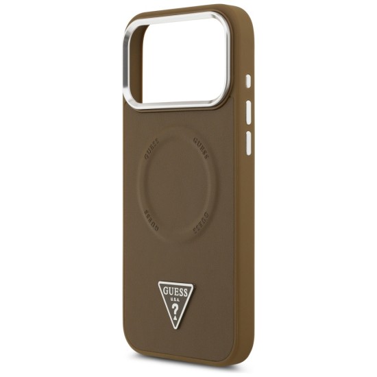 Guess Triangle Logo MagSafe case for iPhone 17 Pro - brown