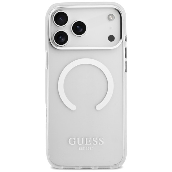Guess Metal Outline MagSafe case for iPhone 17 Pro Max - silver