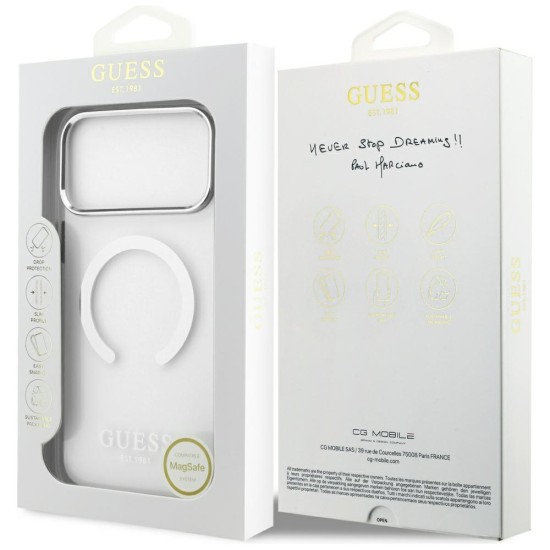 Guess Metal Outline MagSafe case for iPhone 17 Pro Max - silver