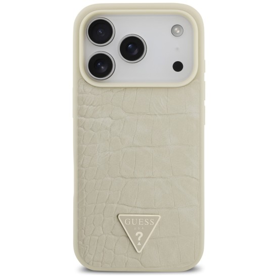 Guess Croco Triangle Logo MagSafe case for iPhone 17 Pro - gold