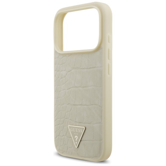 Guess Croco Triangle Logo MagSafe case for iPhone 17 Pro - gold