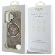 Guess IML Metal Glitter 4G Circle Triangle MagSafe Case for iPhone 16 - Brown