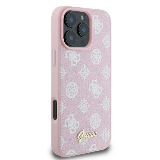 Guess Peony Script Logo MagSafe iPhone 16 Pro Case - Pink Guess Peony Script Logo MagSafe iPhone 16 Pro Case - Pink