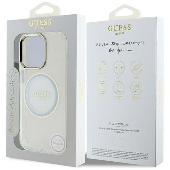 Guess IML Metal Colored Circle Classic Logo MagSafe case for iPhone 16 Pro - white Guess IML Metal Colored Circle Classic Logo MagSafe case for iPhone 16 Pro - white