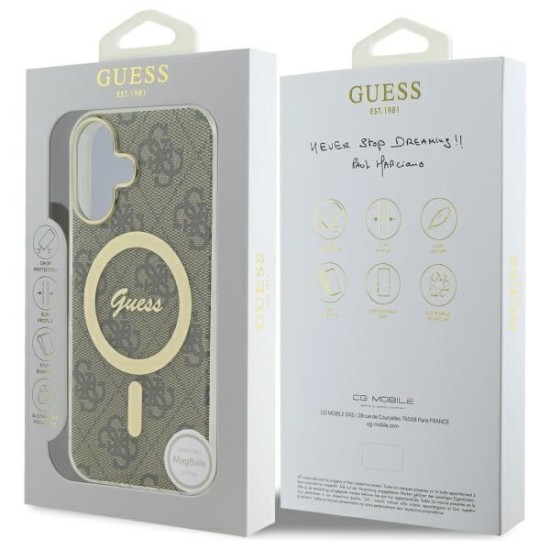 Guess IML 4G MagSafe Case for iPhone 16 Plus - Brown