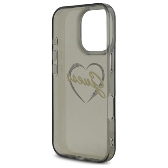 Guess IML Heart Case for iPhone 16 Pro - Black