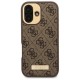 Guess 4G Logo Plate MagSafe iPhone 16 Case - Brown Guess 4G Logo Plate MagSafe iPhone 16 Case - Brown
