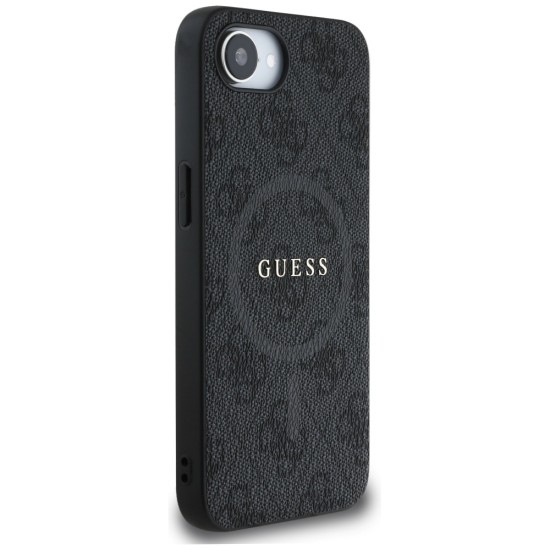 Guess PU Leather 4G Colored Ring Case with MagSafe for iPhone 16e - Black Guess PU Leather 4G Colored Ring Case with MagSafe for iPhone 16e - Black