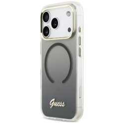 Guess IML Gradient Script Metal MagSafe Case for iPhone 17 Pro - Black