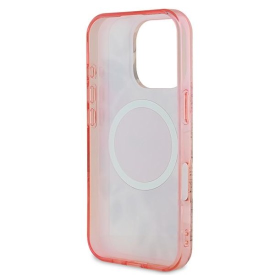 Guess IML Flower &amp;amp; Tonal Circle MagSafe iPhone 16 Pro Max Case - Pink