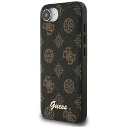 Guess Peony Script Logo MagSafe iPhone 16e Case Black Guess Peony Script Logo MagSafe iPhone 16e Case Black