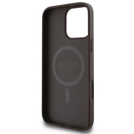 Guess 4G Printed Stripes MagSafe Case for iPhone 16 Pro Max - Brown Guess 4G Printed Stripes MagSafe Case for iPhone 16 Pro Max - Brown