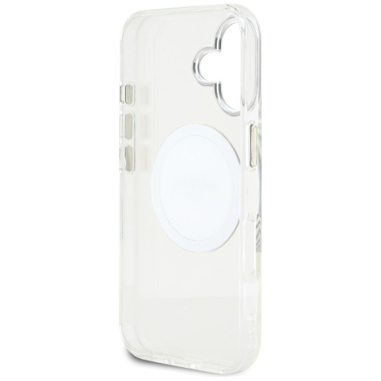 Guess IML Metal Colored Circle Classic Logo MagSafe case for iPhone 16 - white Guess IML Metal Colored Circle Classic Logo MagSafe case for iPhone 16 - white