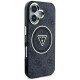 Guess IML Metal Glitter 4G Circle Triangle MagSafe Case for iPhone 16 - Black