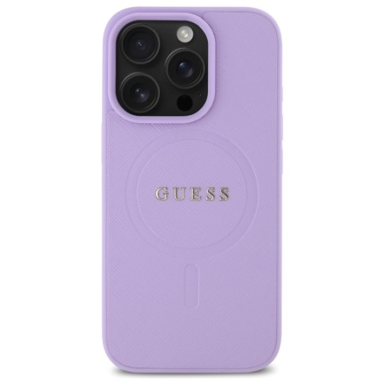 Guess Saffiano MagSafe iPhone 16 Pro Max Case - Purple Guess Saffiano MagSafe iPhone 16 Pro Max Case - Purple