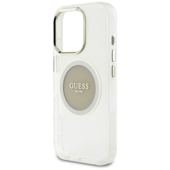 Guess IML Metal Colored Circle Classic Logo MagSafe case for iPhone 16 Pro - gray Guess IML Metal Colored Circle Classic Logo MagSafe case for iPhone 16 Pro - gray