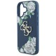 Guess Grained Roses Big 4G logo case for iPhone 16 - blue Guess Grained Roses Big 4G logo case for iPhone 16 - blue