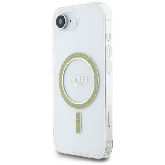 Guess IML Glitter Circle MagSafe iPhone 16e Case - Clear Guess IML Glitter Circle MagSafe iPhone 16e Case - Clear