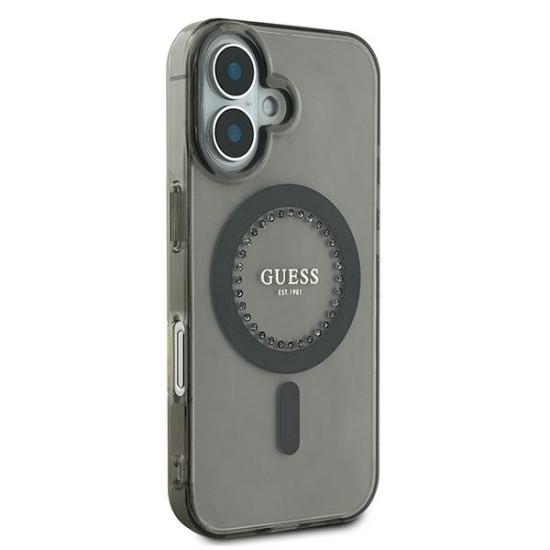 Guess IML Rhinestones MagSafe iPhone 16 Case - Black Guess IML Rhinestones MagSafe iPhone 16 Case - Black