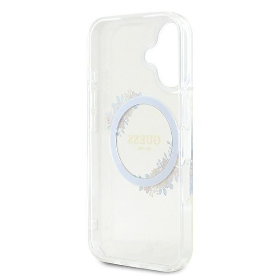 Guess IML Flowers Wreath MagSafe iPhone 16 Plus Case - Clear Guess IML Flowers Wreath MagSafe iPhone 16 Plus Case - Clear