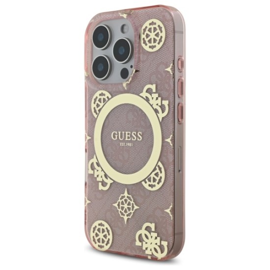 Guess IML Peony On 4G Background MagSafe Case for iPhone 16 Pro - Pink Guess IML Peony On 4G Background MagSafe Case for iPhone 16 Pro - Pink