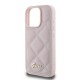 Guess Quilted Metal Logo iPhone 16 Pro Case - Pink Guess Quilted Metal Logo iPhone 16 Pro Case - Pink