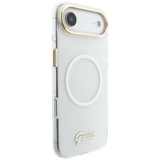 Guess IML Gradient Script Metal MagSafe Case for iPhone Air - White Guess IML Gradient Script Metal MagSafe Case for iPhone Air - White