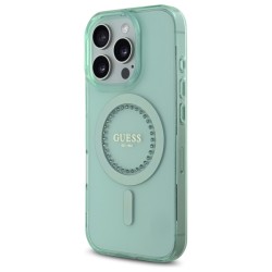 Guess IML Rhinestones MagSafe iPhone 16 Pro Max Case - Green Guess IML Rhinestones MagSafe iPhone 16 Pro Max Case - Green