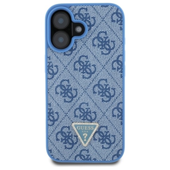 Guess Leather Metal Logo Strass Crossbody Case for iPhone 16 - Blue Guess Leather Metal Logo Strass Crossbody Case for iPhone 16 - Blue