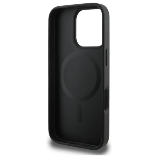 Guess 4G Ring Classic Logo MagSafe case for iPhone 16 Pro Max - black