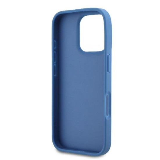 Guess Leather Metal Logo Strass Crossbody Case for iPhone 16 Pro - Blue Guess Leather Metal Logo Strass Crossbody Case for iPhone 16 Pro - Blue