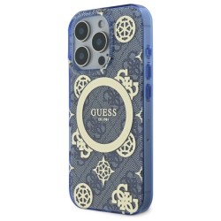 Guess IML Peony On 4G Background MagSafe Case for iPhone 16 Pro - Blue Guess IML Peony On 4G Background MagSafe Case for iPhone 16 Pro - Blue