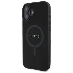 Guess Saffiano Classic Logo MagSafe case for iPhone 16 - black Guess Saffiano Classic Logo MagSafe case for iPhone 16 - black