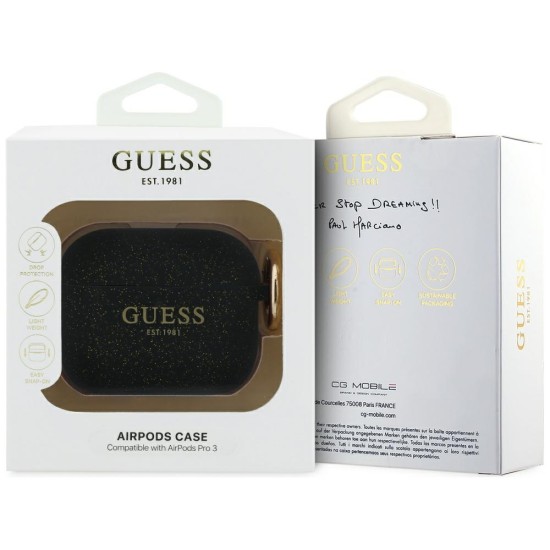 Guess Silicone Glitter Ring Case for AirPods Pro 3 - Black Guess Silicone Glitter Ring Case for AirPods Pro 3 - Black