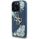 Guess Grained Roses Big 4G logo case for iPhone 16 Pro - blue Guess Grained Roses Big 4G logo case for iPhone 16 Pro - blue