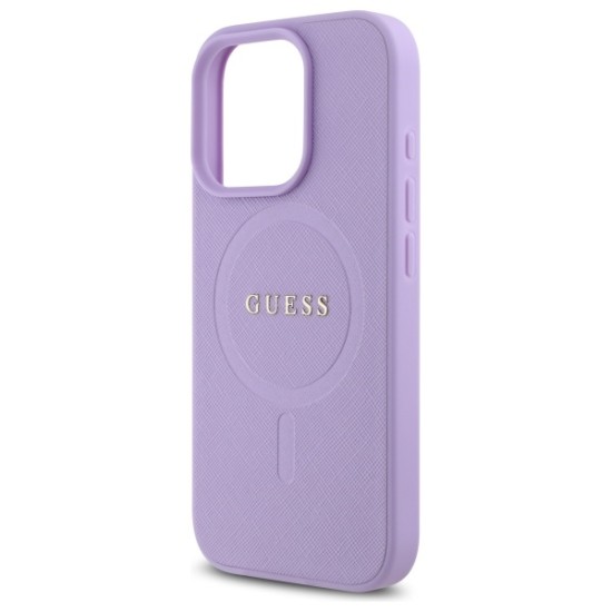 Guess Saffiano MagSafe case for iPhone 16 Pro - purple Guess Saffiano MagSafe case for iPhone 16 Pro - purple