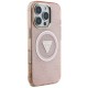 Guess IML Metal Glitter 4G Circle Triangle MagSafe Case for iPhone 16 Pro - Pink Guess IML Metal Glitter 4G Circle Triangle MagSafe Case for iPhone 16 Pro - Pink