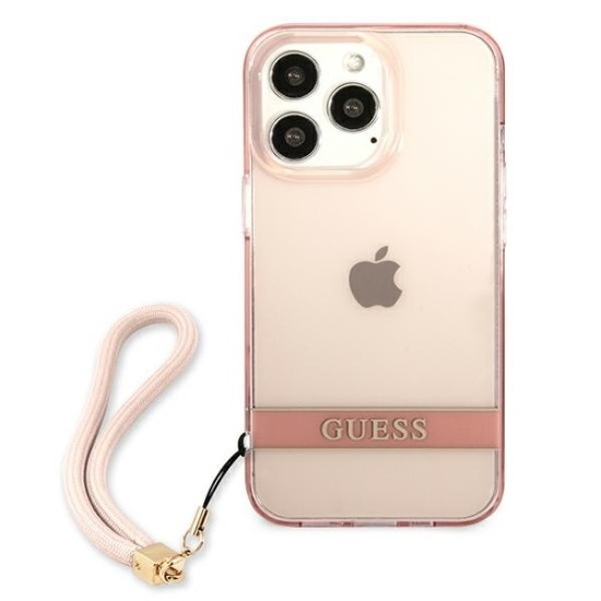 Guess Translucent Stap Case for iPhone 13 Pro Max - Pink
